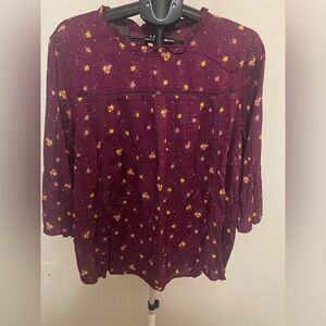 Floral Burgundy Women's Top